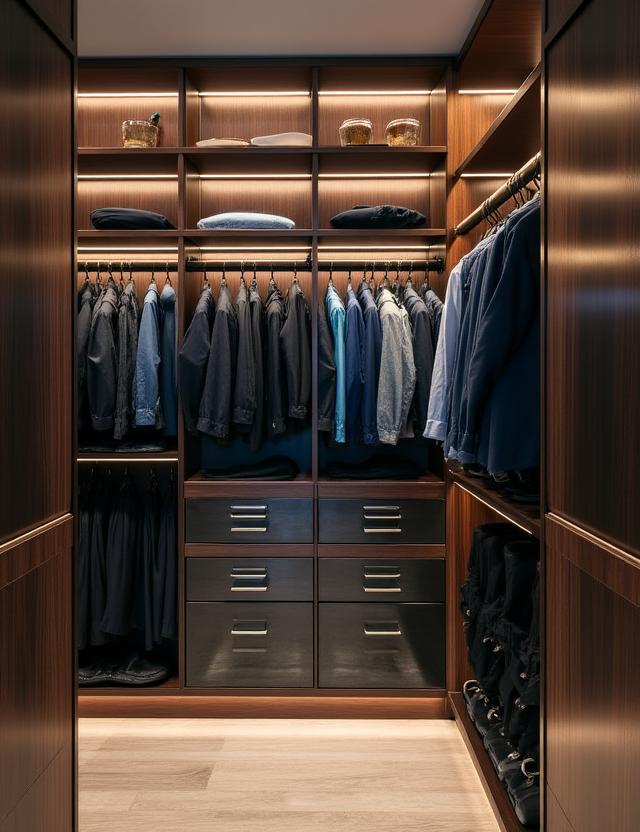 Luksusowa szafa wnękowa na wymiar z oświetleniem LED