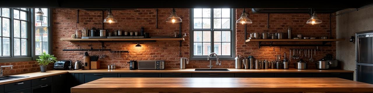 Kuchnia w stylu loftowym z metalowymi elementami