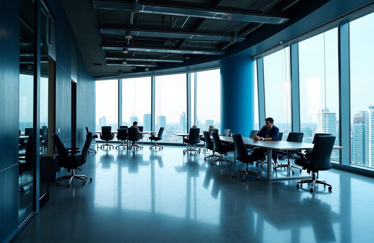 Nowoczesne biuro open-space w Warszawie z meblami na wymiar od Archipelag Mebli