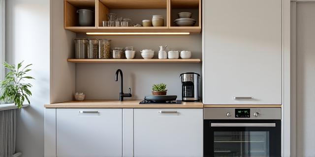 Mała funkcjonalna kuchnia w bloku
